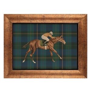 Countryside Equestrian Plaid Framed Art